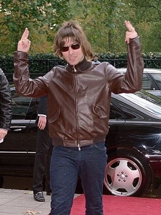 Liam Gallagher Leather Brown Jacket