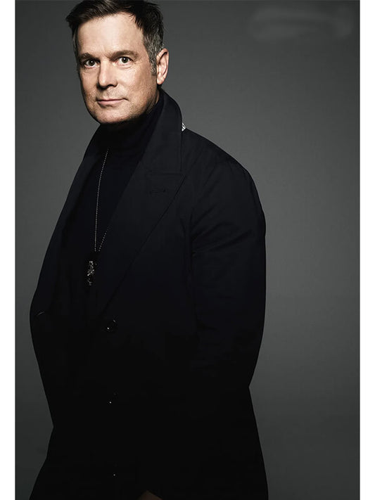 Line of Fire 2026 Peter Krause Black Wool Coat