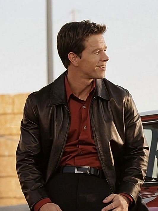 Mark Wahlberg The Italian Job Black Leather Jacket