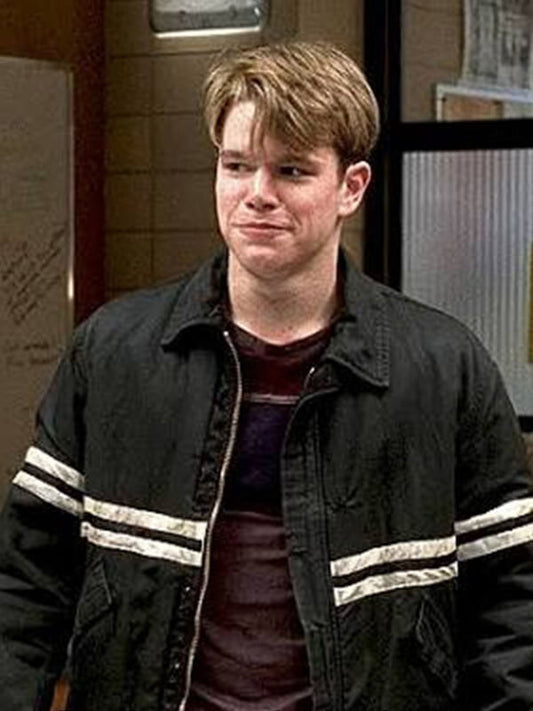 Matt Damon Good Will Hunting Black Cotton Jacket