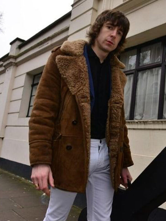 Miles Kane Suede Leather Shearling Coat