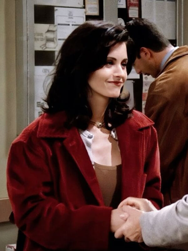 Monica Geller Friends S01 Red Corduroy Coat