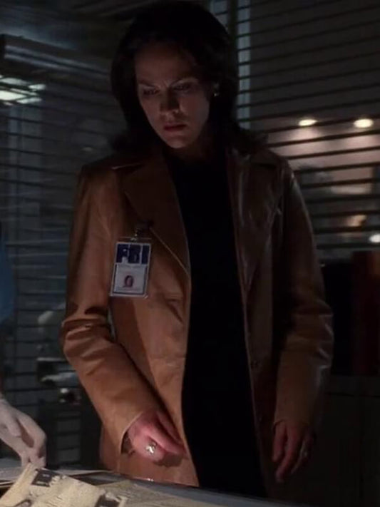 Monica Reyes The X Files S09 Brown Leather Coat