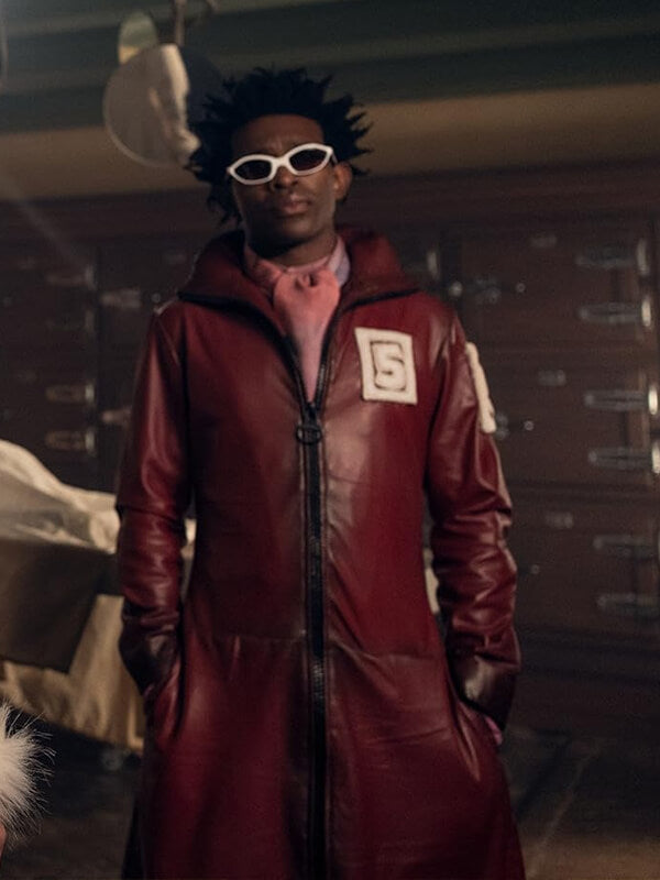 Mr 5 One Piece S02 Camrus Johnson Maroon Leather Coat