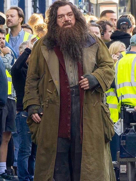 Nick Frost Harry Potter 2027 Rubeus Hagrid Brown Coat