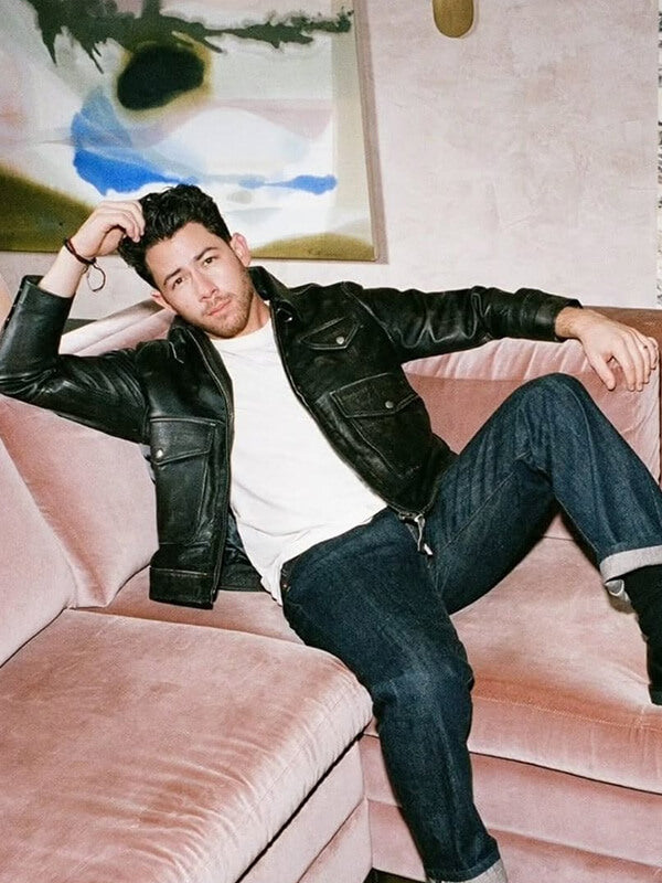 Nick Jonas Power Ballad 2026 Premiere Leather Jacket