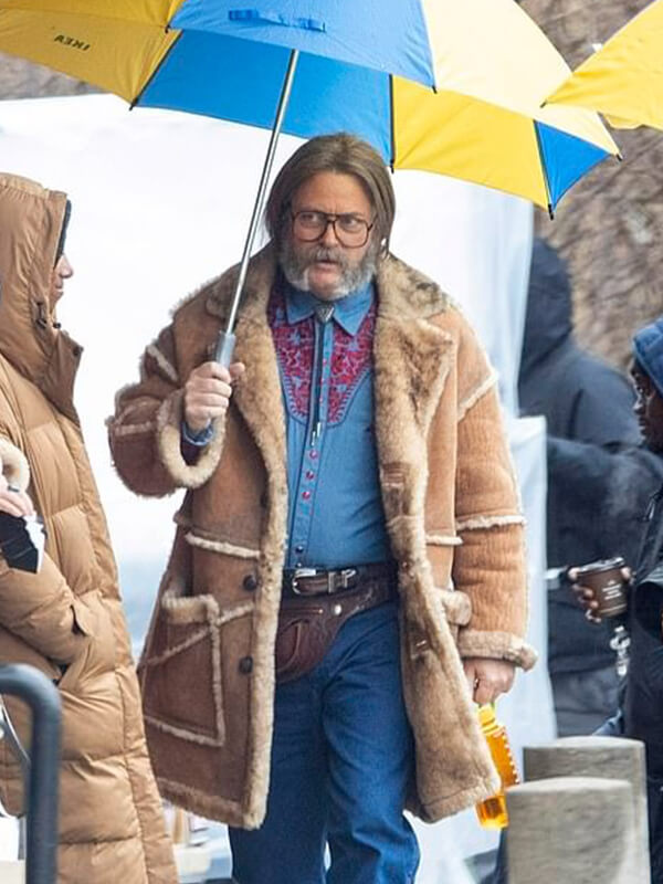 Nick Offerman The Umbrella Academy Shearling Leather Coat