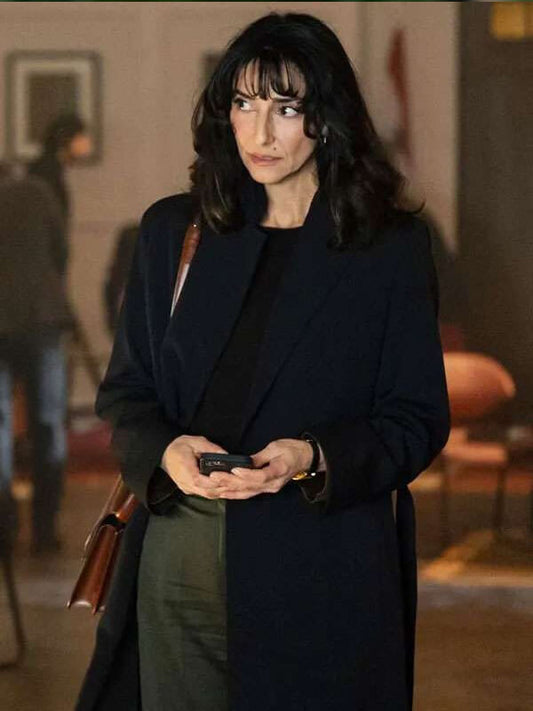 Nikki Reynard CIA 2026 Blue Wool Coat