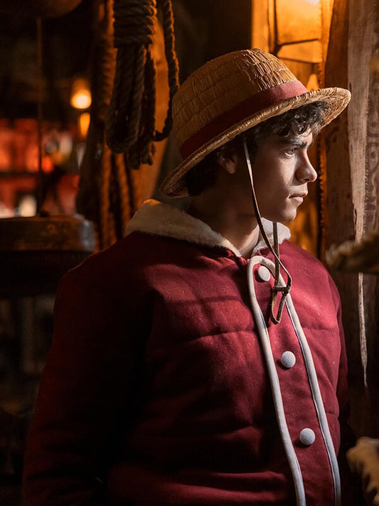 One Piece S02 Monkey D. Luffy Red Shearling Jacket
