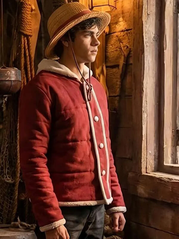 One Piece S02 Monkey D. Luffy Red Shearling Jacket