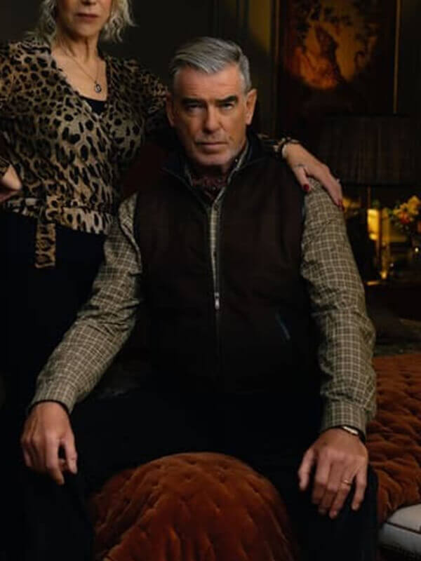 Pierce Brosnan Mobland S01 Brown Vest