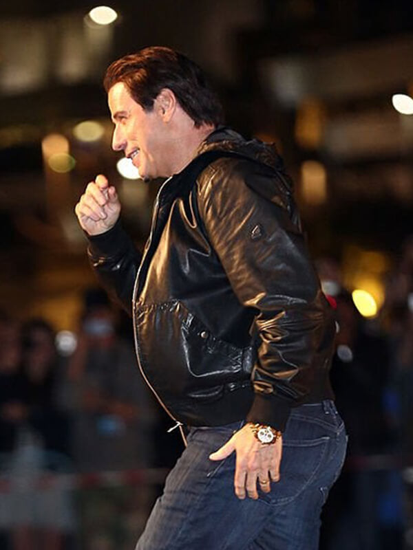 Pulp Fiction 1994 John Travolta Black Leather Jacket