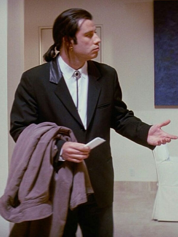 Pulp Fiction 1994 John Travolta Black Wool Blazer