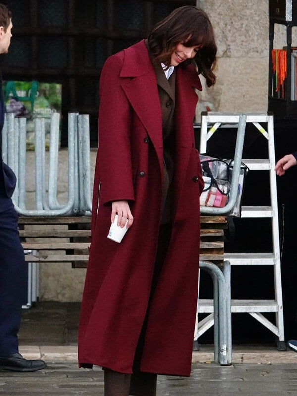 Rebecca Hall The Beauty 2026 Red Wool Coat