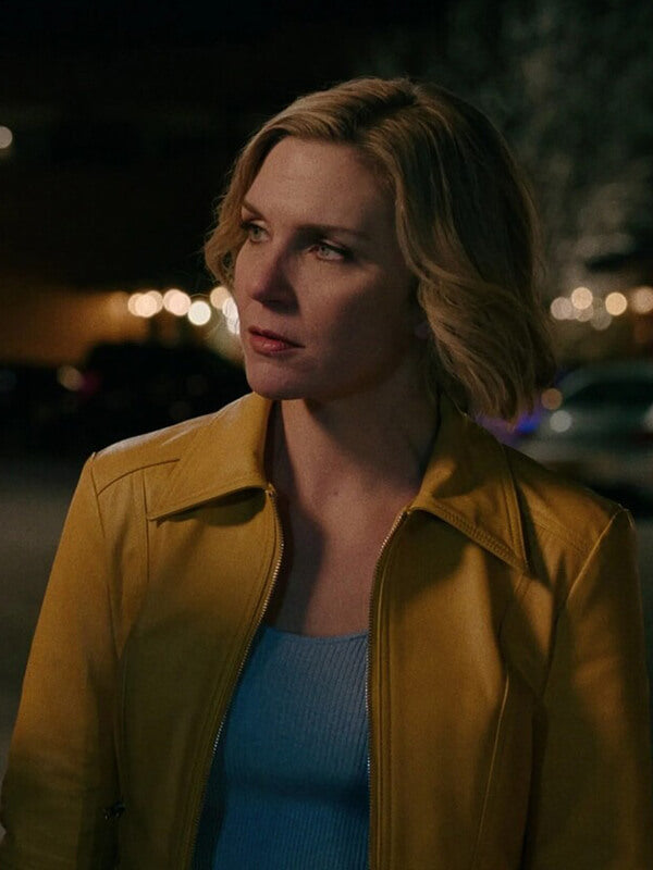 Rhea Seehorn Pluribus 2025 Yellow Leather Jacket