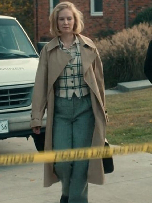 Rosy McEwen Scarpetta 2026 Beige Cotton Coat