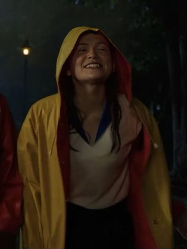 Sadie Sink Stranger Things Yellow PU Leather Coat