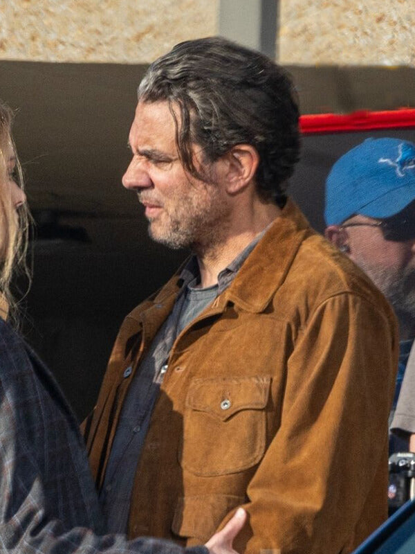 Scarpetta 2026 Bobby Cannavale Brown Suede Jacket