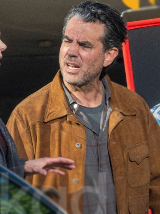 Scarpetta 2026 Bobby Cannavale Brown Suede Jacket