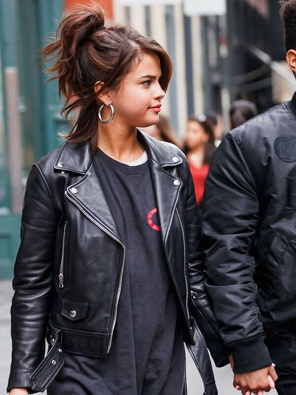 Selena Gomez Black Leather Jacket