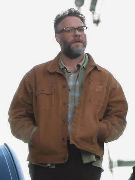Seth Rogen The Invite 2026 Brown Cotton Jacket