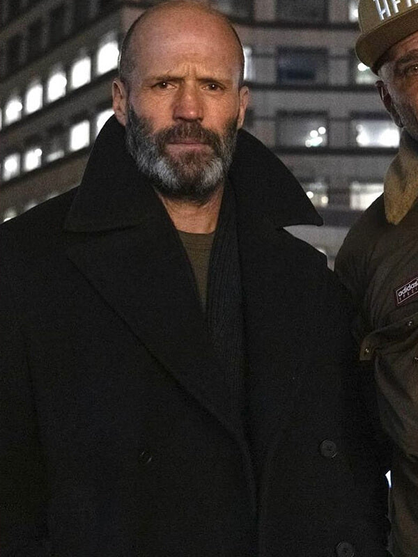Shelter 2026 Jason Statham Black Wool Coat