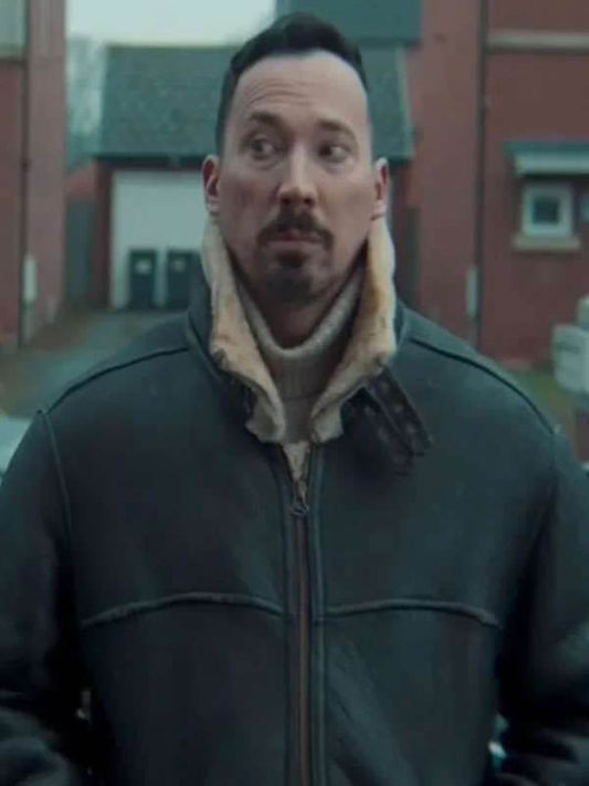 Silent Witness Jack Hodgson Black Shearling Jacket