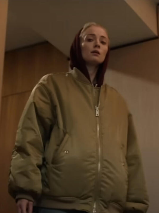 Sophie Turner Steal 2026 Zara Dunne Bomber Jacket