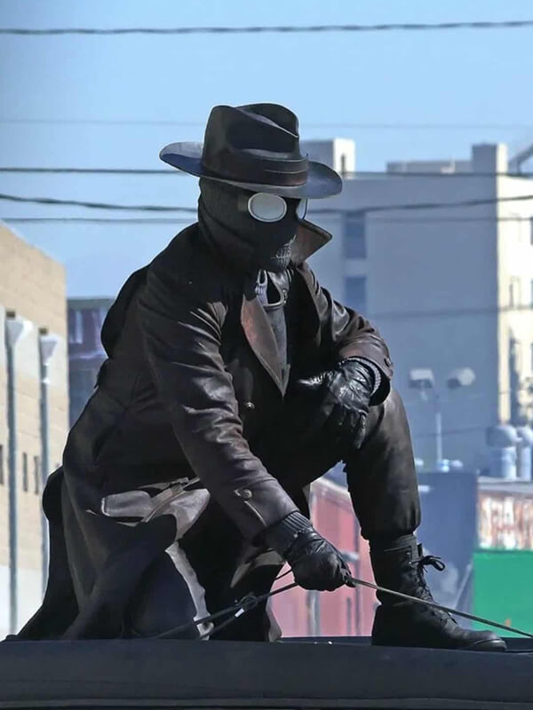 Spider Noir 2026 Nicolas Cage Brown Leather Coat