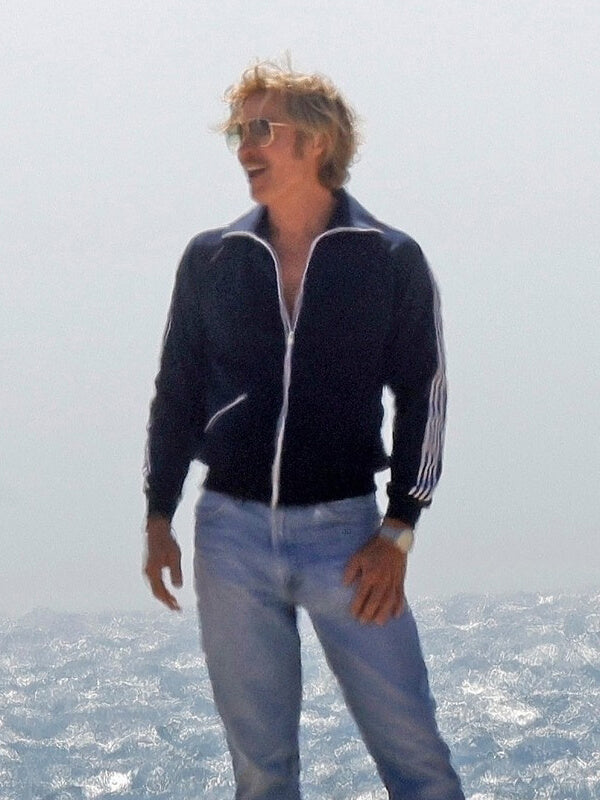 The Adventures Of Cliff Booth Brad Pitt Blue Track Jacket