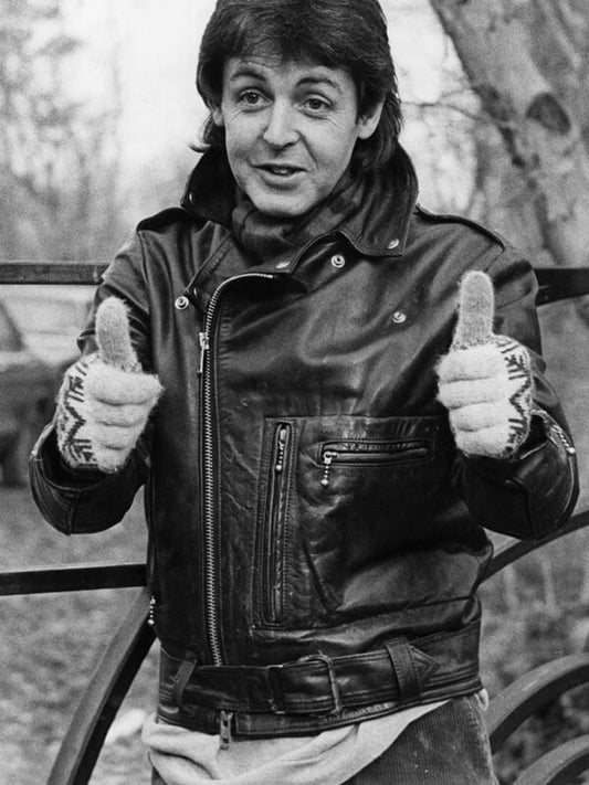 The Beatles Paul McCartney Black Leather Jacket