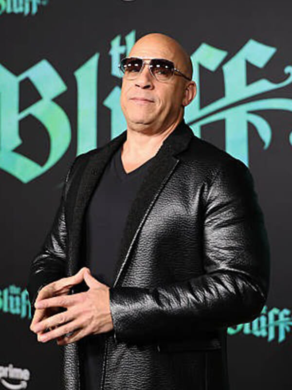 The Bluff 2026 Vin Diesel Black Leather Coat