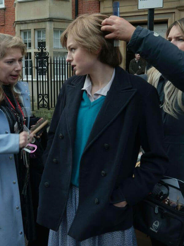 The Crown Lady Diana Blue Wool Coat