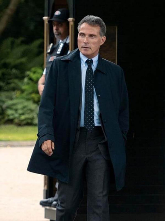 The Diplomat Hal Wyler Blue Cotton Coat