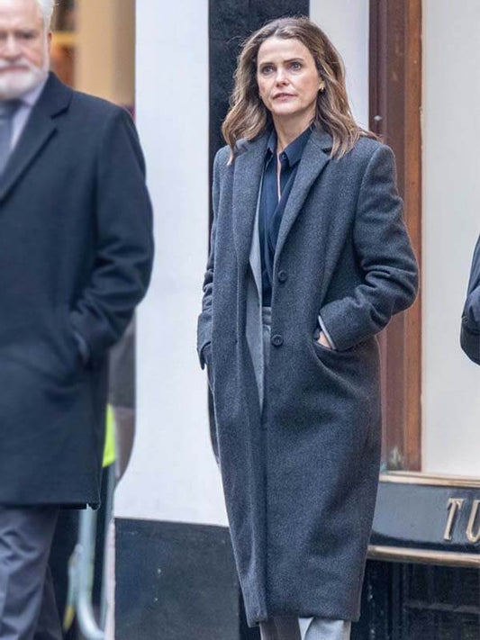 The Diplomat S04 Kate Wyler Gray Wool Coat