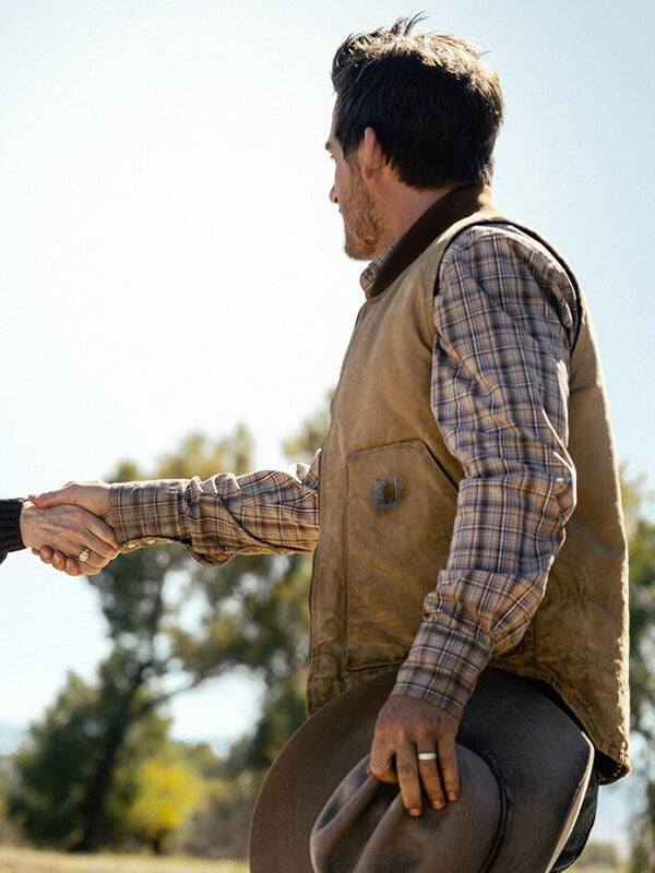 The Madison 2026 Kevin Zegers Brown Cotton Vest