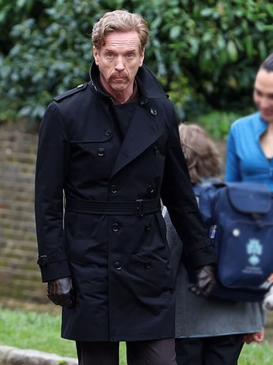 The Runner 2026 Damian Lewis Black Trench Coat