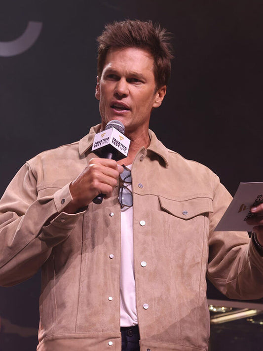 Tom Brady Fanatics Fest 2026 Brown Suede Jacket