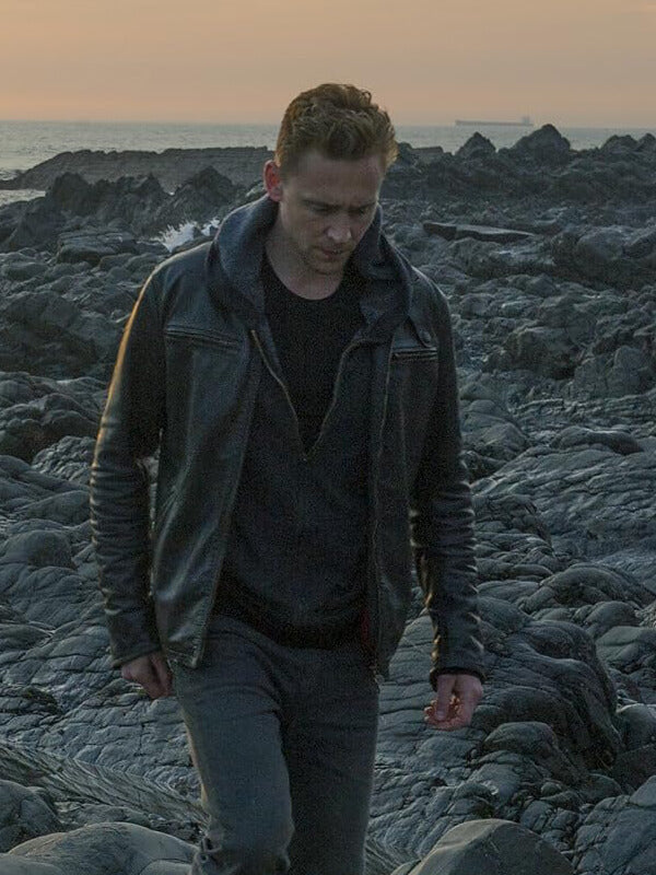 Tom Hiddleston The Night Manager Black Leather Jacket