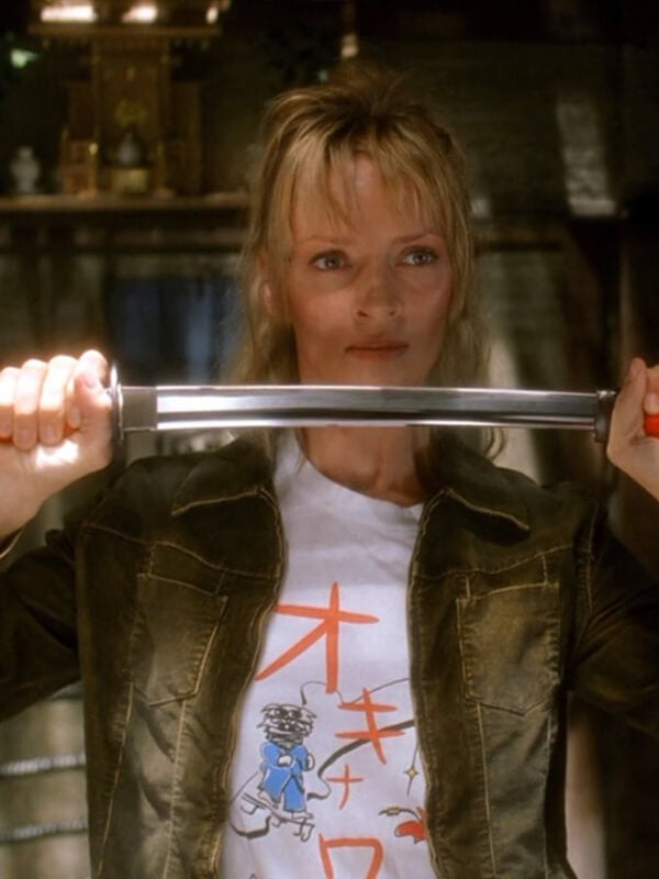 Uma Thurman Kill Bill Brown Leather Jacket