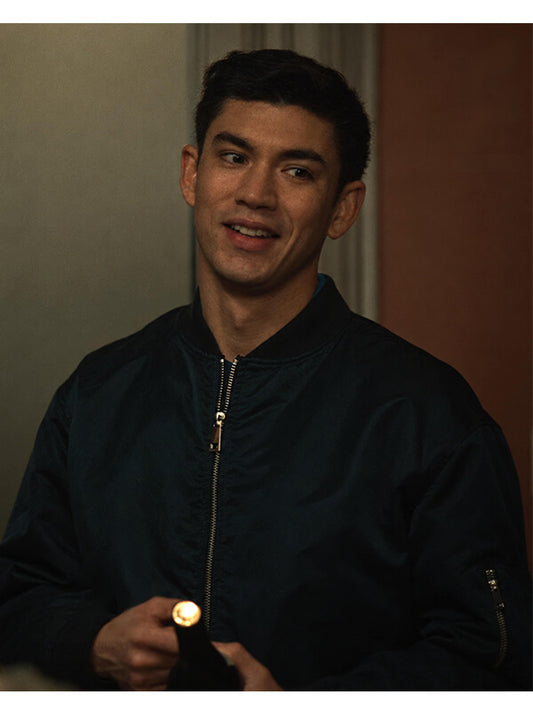 War 2026 Archie Renaux Blue Bomber Jacket