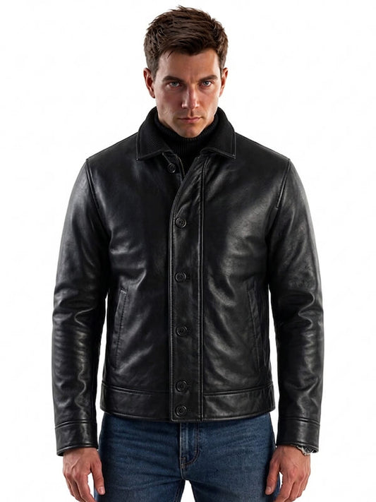 007 First Light James Bond Black Leather Jacket