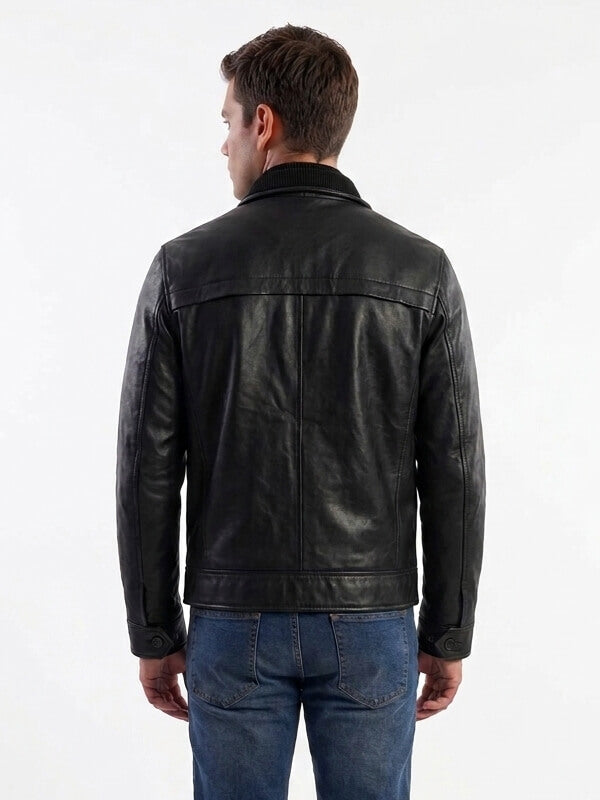007 First Light James Bond Black Leather Jacket