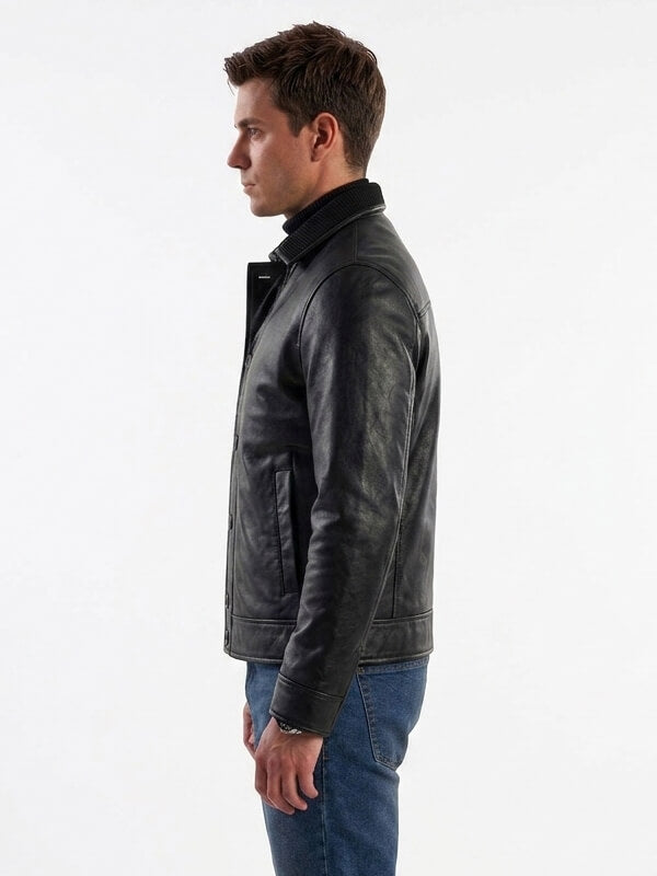 007 First Light James Bond Black Leather Jacket
