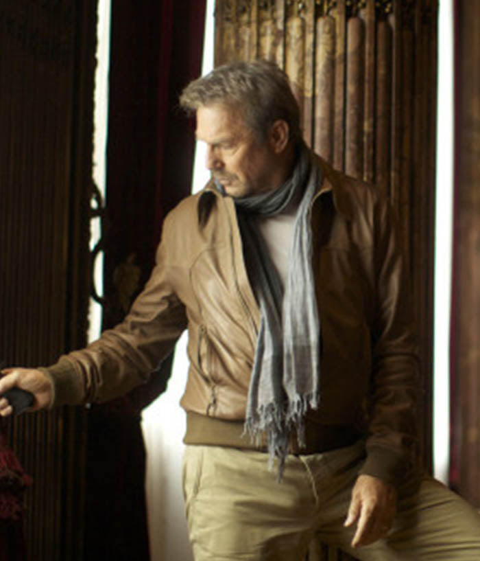 3 Days To Kill Kevin Costner Leather Jacket