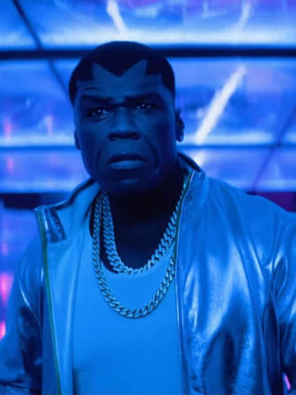 50 Cent Street Fighter 2026 Silver Leather Jacket