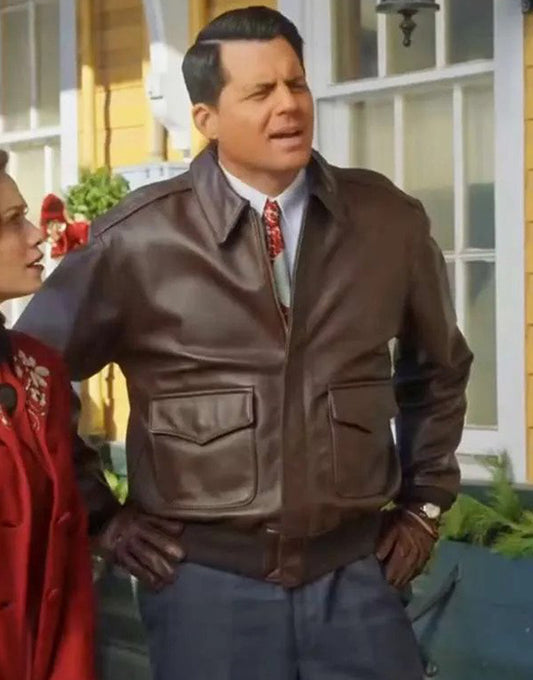 A Biltmore Christmas Kristoffer Polaha Brown Leather Jacket Shop now