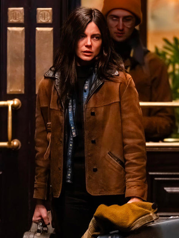 A Complete Unknown Monica Barbaro Brown Suede Jacket Christmas Sale
