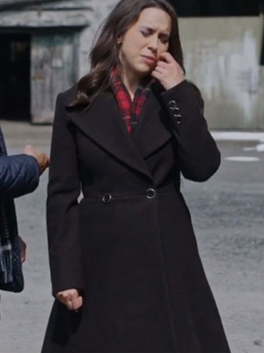A Merry Scottish Christmas 2023 Lacey Chabert Wool Coat Hot Sale