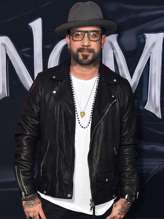 AJ McLean Brando Biker Black Leather Jacket